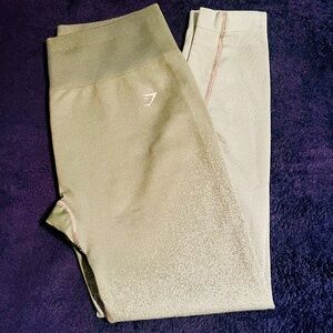 Gymshark Leggings Women's Adapt Ombre Seamless Leggings Green Gray Size L